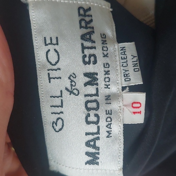 Bill Tice for Malcolm Starr Black Vintage Designer Shirt Dress size Med - Picture 8 of 13